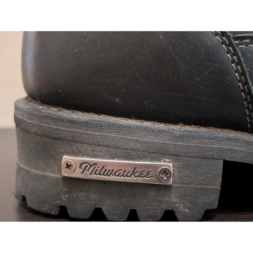 Milwaukee Motorcycle Clothing Co Flex Black Leather Biker Boots MB424 13D